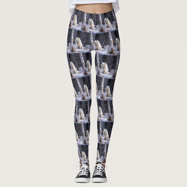 Leggings Esquimau Américain Laisser Neige Noël (Devant)