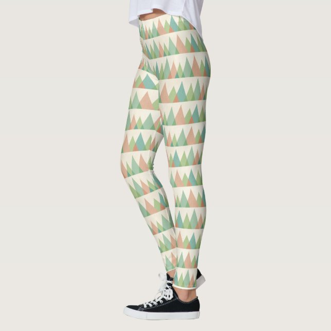 Leggings Étape | Teal de Geo de sud-ouest et triangles de (Gauche)