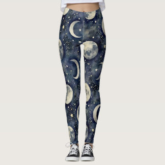 Leggings Étapes de la Lune Motif sans couture
