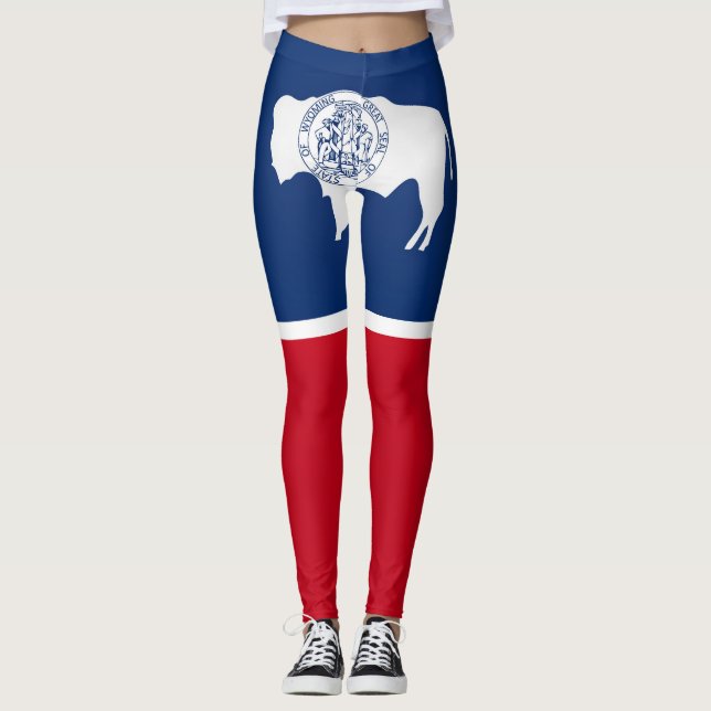 Leggings Etat cool De La Mode Drapeau Du Wyoming (Devant)