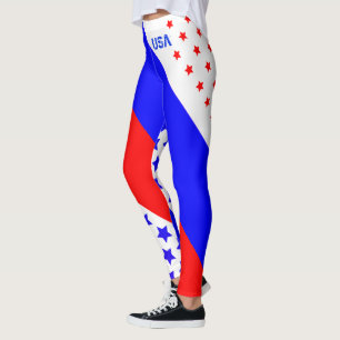 LEGGINGS ÉTATS-UNIS D'AMÉRIQUE ROUGE BLANC & BLEU USA