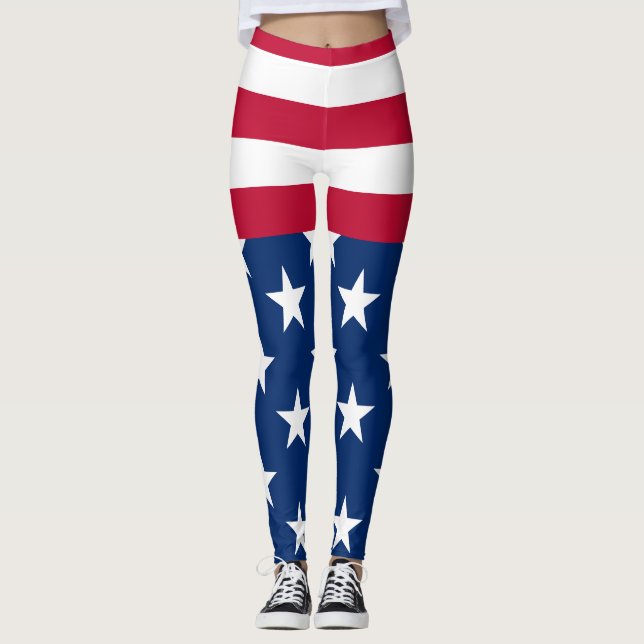 Leggings États-Unis Drapeau américain étoiles et rayures (Devant)
