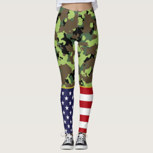 Leggings États-Unis Drapeau Militaire Clair Camion Vert Mil