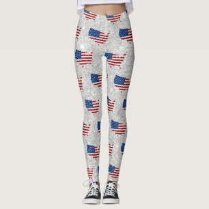 Leggings États-Unis Drapeau Stars & Stripes Juillet 4 Parti
