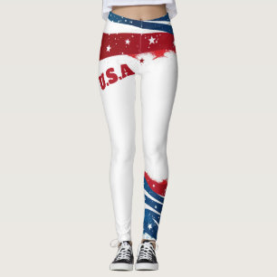 Leggings États-Unis Rouge Bleu Bleu