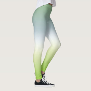 Leggings Été Frais Dégradé Cool Bleu Vert Ombre