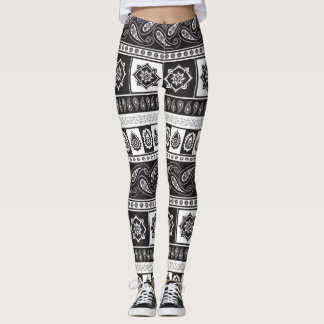 Leggings Ethnic Black White : Motif intemporel