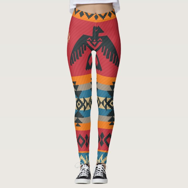 Leggings Ethnic Eagles Motif Vintage (Devant)