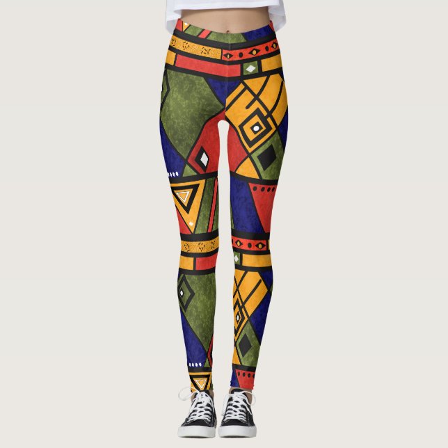 Leggings Ethno africain sans couture traditionnelle motif (Devant)