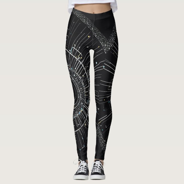 Leggings étincelants de minuit : élégance scintill (Devant)