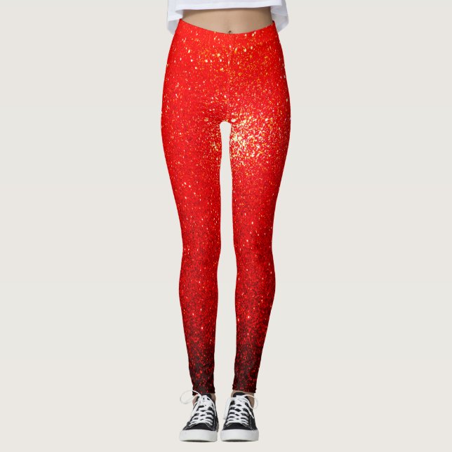 Leggings Étincelles du rouge (Devant)