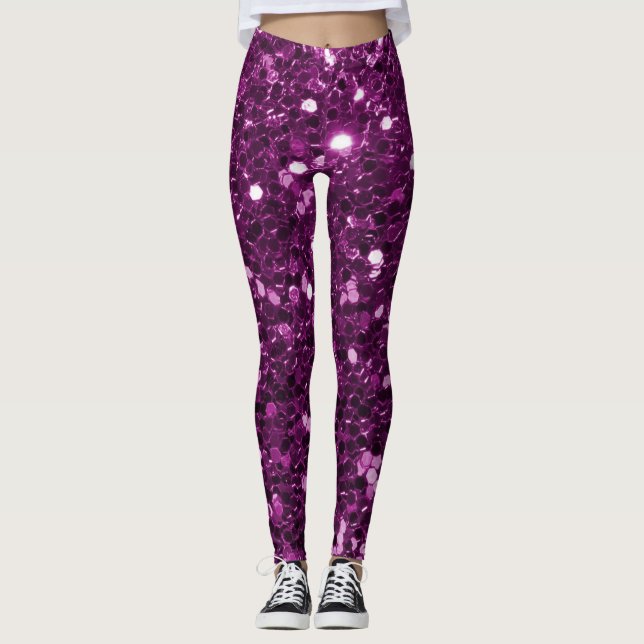 Leggings Étincelles pourpres de parties scintillantes de (Devant)