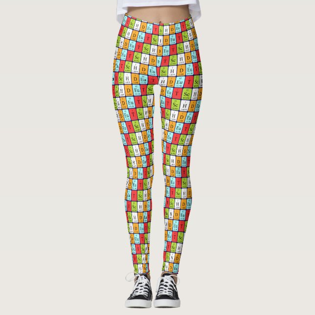 Leggings Étiquettes de table périodiques Deutsch patriotiqu (Devant)