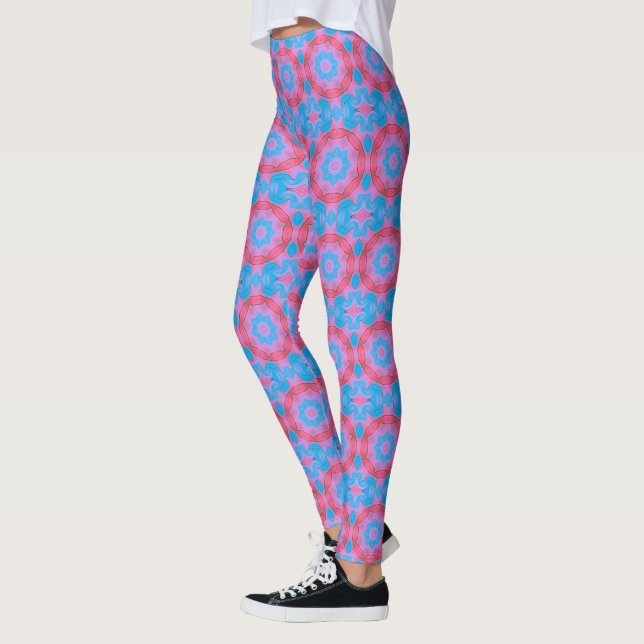 Leggings Etoile orientale rose et bleu (Gauche)
