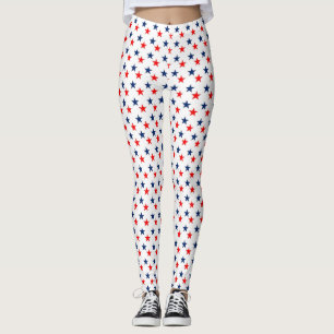 Leggings étoile rouge, blanche et bleue patriotique