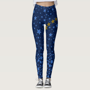 Leggings Étoiles bleues brillantes sur bleu