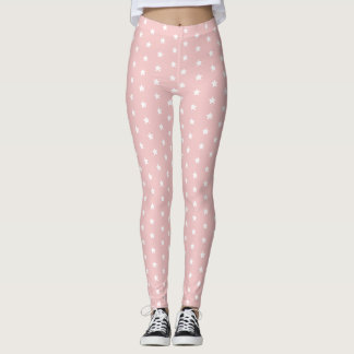 Leggings Étoiles de rose et de blanc