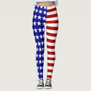 Leggings Étoiles et Barres Patriotiques des États-Unis d'Am