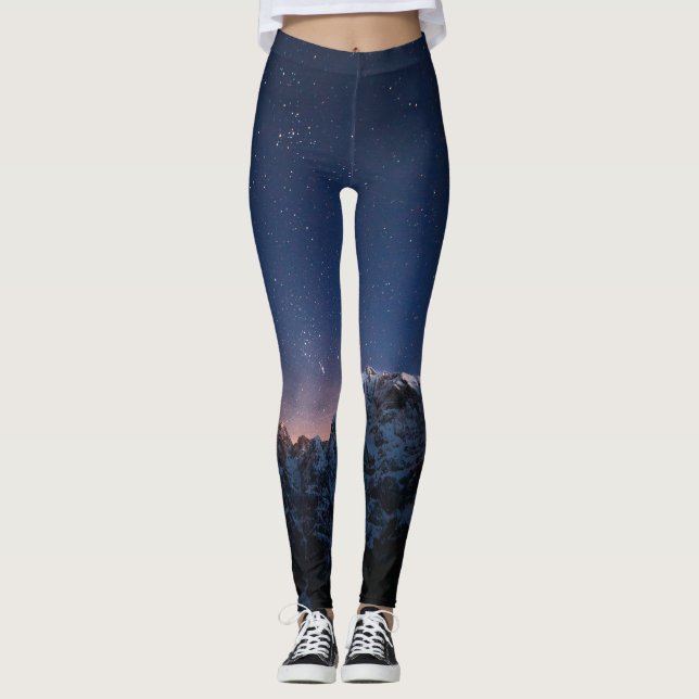 Leggings Etoiles et montagnes enneigées (Devant)