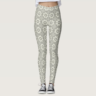 Leggings Étoiles et Points Monochromes