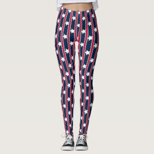 Leggings Étoiles et rayures patriotiques amusantes et fanta
