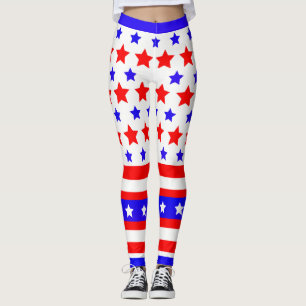 Leggings Étoiles et rayures patriotiques USA