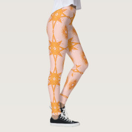 Leggings Etoiles et soleils Motif géométrique Or rose