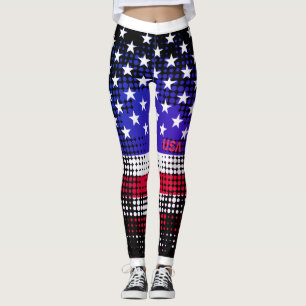 Leggings ÉTOILES ET STRIPES DÉTRESSEES Motif Dot USA