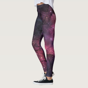 Leggings Étoiles Étoilées Motif Galactique de l'Espace Plan
