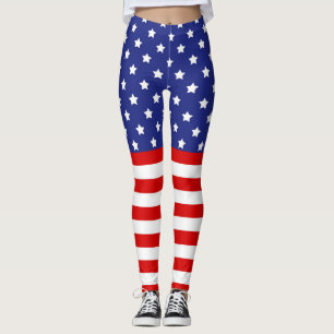 Leggings Étoiles personnalisées en bandes Patriotique 4 jui