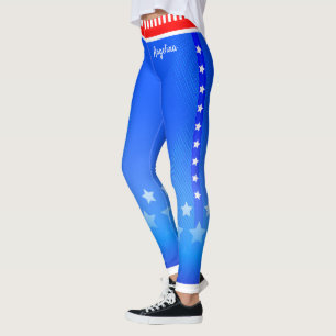Leggings Étoiles sur les bandes latérales avec votre nom