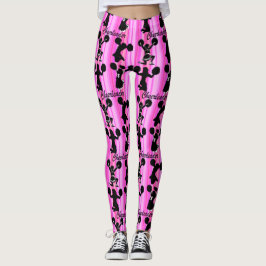 LEGGINGS ÉTONNEMENT ROSE STRIPED CHEERLEADLEADING LEGINGS