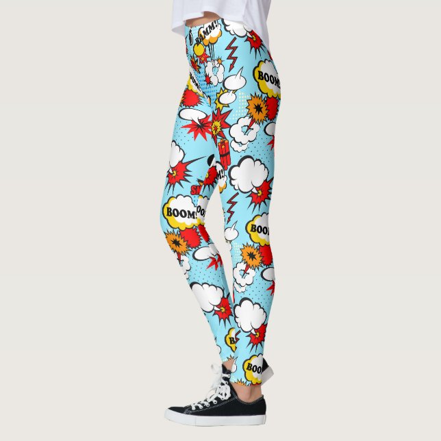 Leggings Exclamations de bandes dessinées, pétards, Poofs (Gauche)