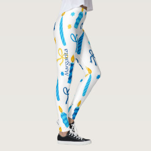 Leggings Exercice personnalisé Hanoukka Motif