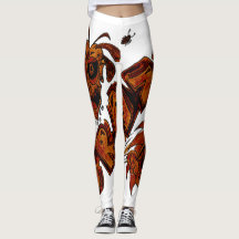 Leggings Exklusives Design.  Orange braun Crazy