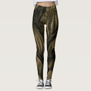 Leggings Exotique tropicale : Grunge Golden Nature