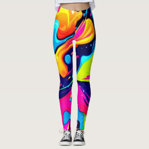 Leggings Explosion de couleur liquide Neon Chaos