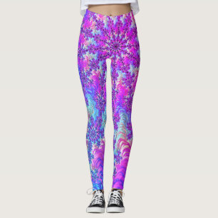 Leggings Explosion de fractale colorée psychédélique et fun