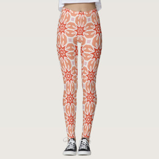 Leggings Explosion géométrique en corail pêche étoilé