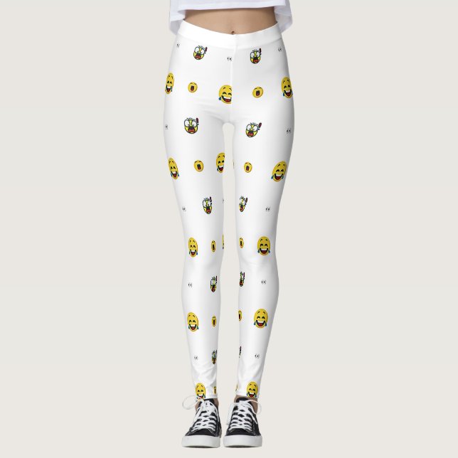 Leggings Expression des yeux horrifiés de manière amusante (Devant)