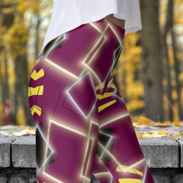 Leggings Fabuleux cadre rouge en Motif or
