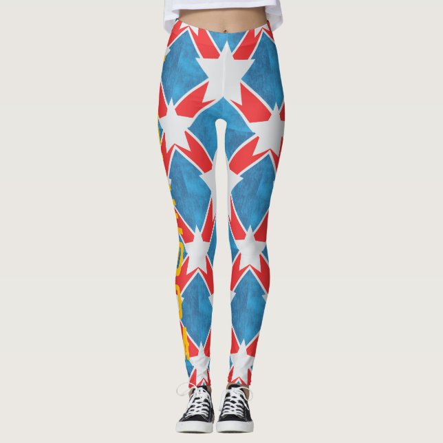 Leggings Famille américaine Patriotic Summer Holidays (Devant)