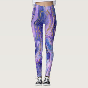 Leggings Fantaisie Aquarelle Marbrée de Barbe à Papa Éthéré