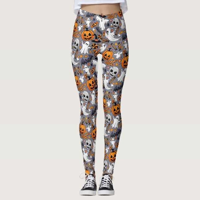 Leggings Fantômes Monstres mignons Éffrayants et Déplaisant (Devant)