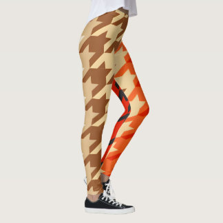 Leggings fashion orange geometric chic pattern