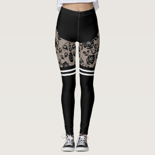 Leggings Faux Black Rose dentelle Fishnet Chaussettes et co