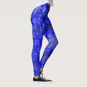 Leggings Faux Blue Marbling