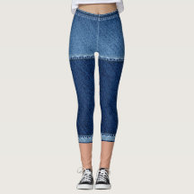 Faux denim bleu court