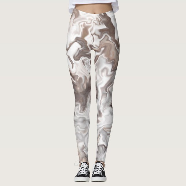 Leggings Faux Marble Abstrait (Devant)