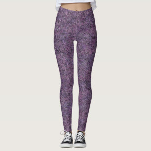 Leggings Faux Shag blanc violet noir épais
